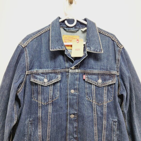 Levi's Men's Trucker Denim Jacket Size L blue New - Picture 6 of 10